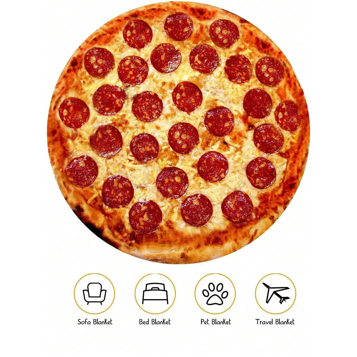 Funny & Realistic Print Flannel Cozy Throw Blanket, Omelette, Cookie, Burrito, Pizza, Waffle Patterns, Size Optional, Perfect Gift, All-Season Use, Comfy Blankets, Flannel Printed Blanket