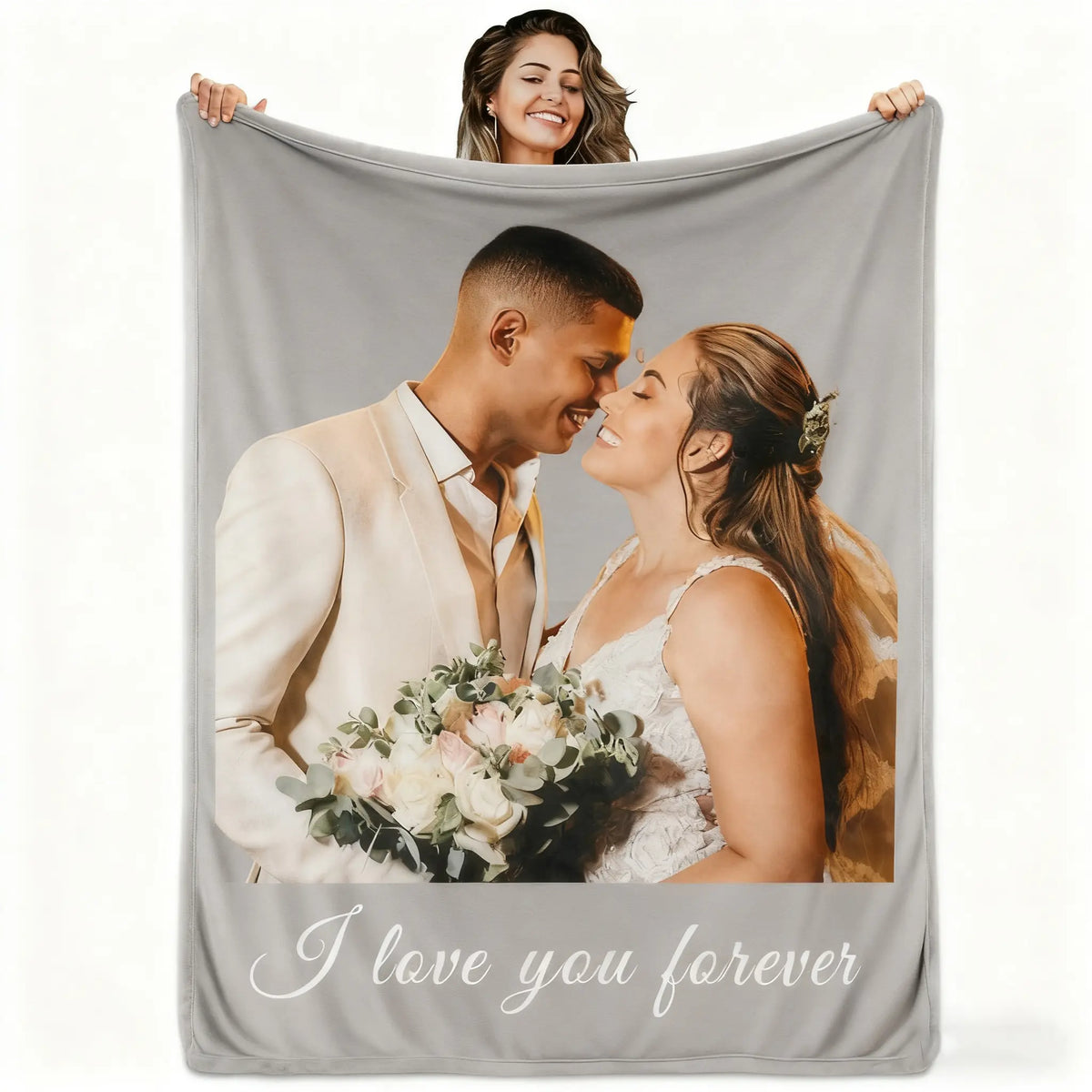 BARLEY ONE Click “Shop Chat”, Send Photos, Custom Photo Couples Blankets, These Personalized Couples Photo Blankets are Made of Soft Flannel, Perfect for Weddings, Mother's Day, Valentine's Day, Birthday Gift, Meaningful Mother's Day Gift