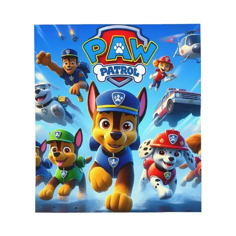 Paw Patrol Flannel Blanket Soft Warm Cozy Ideal for Sofa Bed Office Camping Vibrant Digital Print of Cartoon Characters