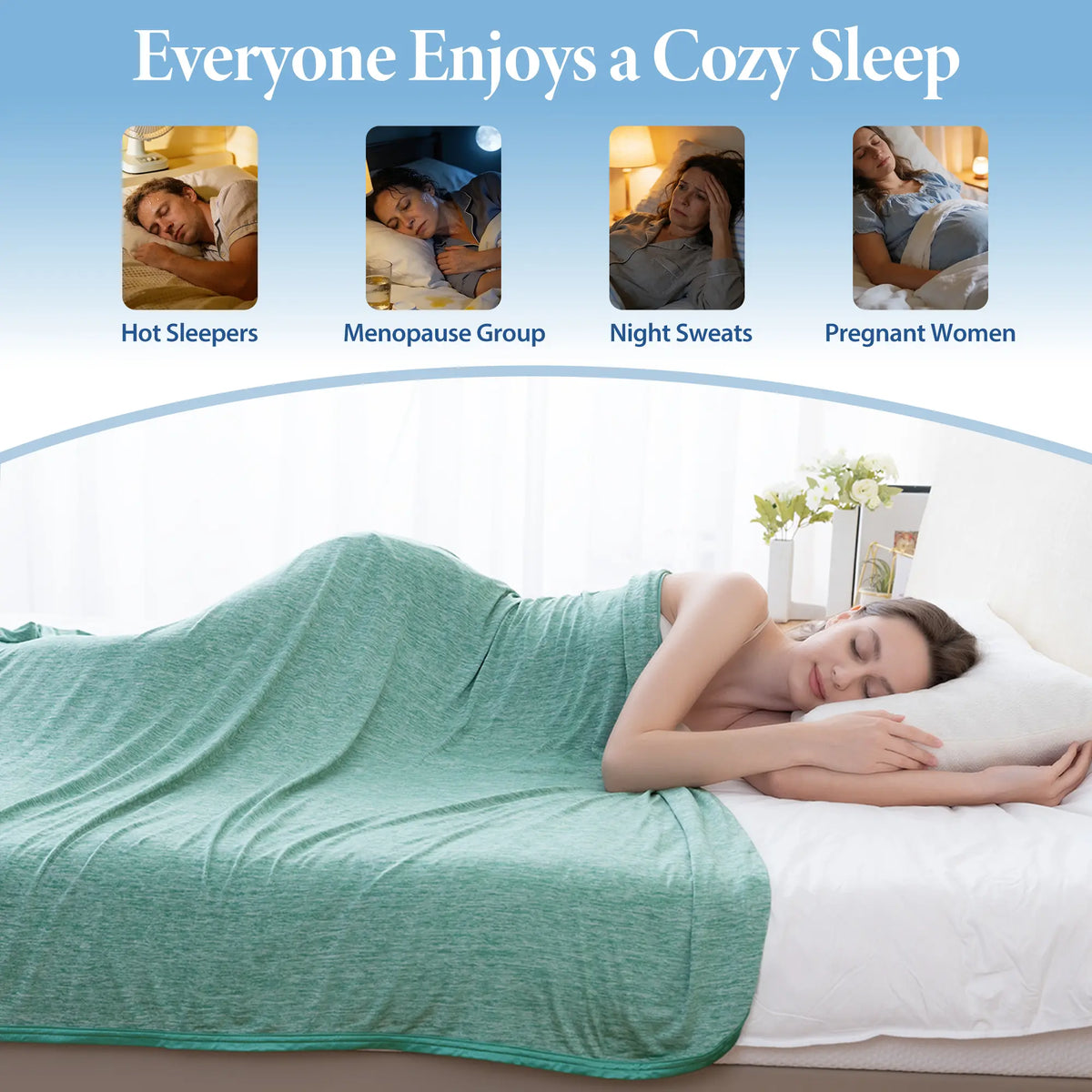 Queen Size & Twin Size Cooling Blanket - Nylon Fabric Cooling Bedding, Soft Silky-Soft Breathable Moisture-Wicking Dualtemp Sides Thin Layer, Easy Layering Easy Clean for Hot Sleepers Night Sweats, Summer Bedding Gift,sohochic
