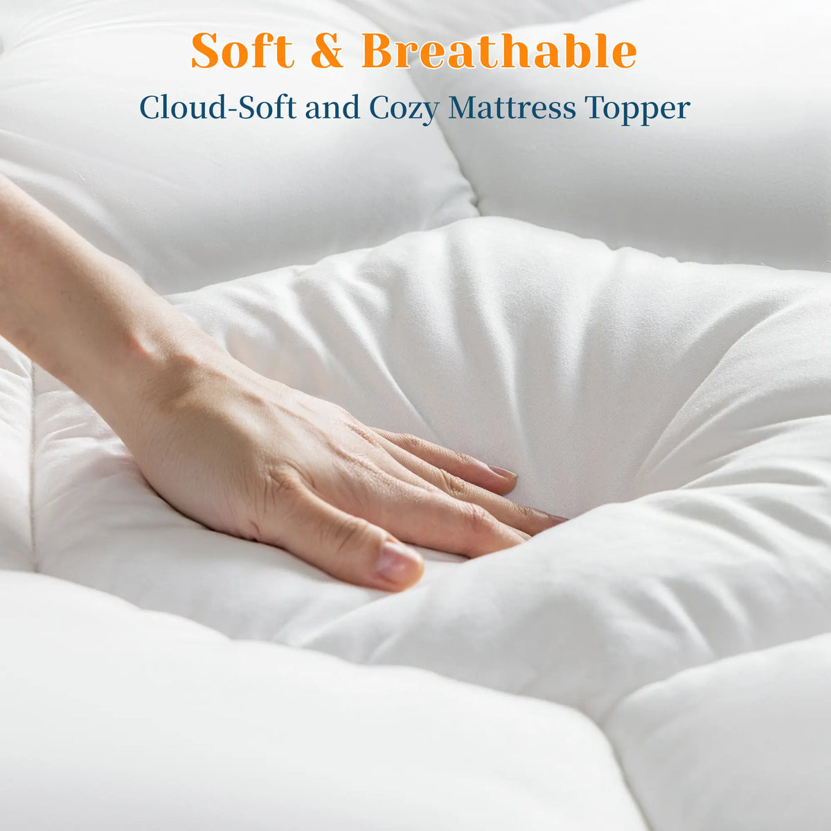 Raybee 2- 3 Inch Mattress Topper for 8-21"Deep, Ultra Soft Thick 500- 1000gsm Mattress Pads, 360° Warpped Mattress Protector Cover, Cooling Breathable Bed Topper Pad, Pressure Relief, Twin/Twin XL/Full/Queen/King, White