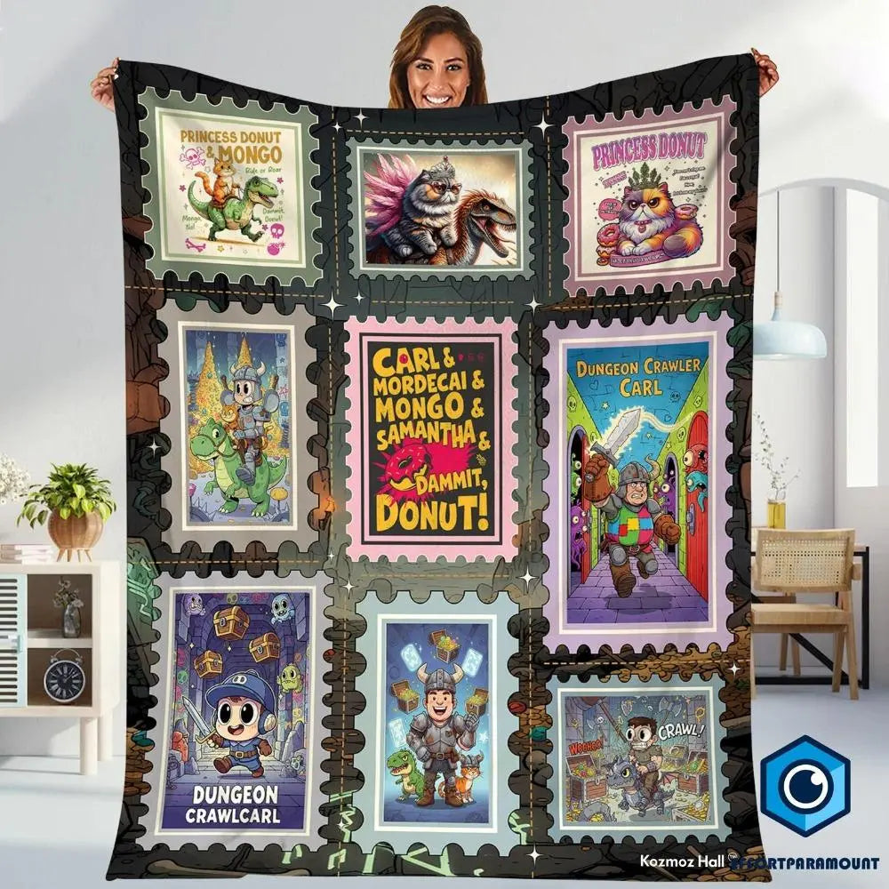 Dungeon Crawler Carl Flannel Throw Blanket  Soft Funny Throw Blanket Cozy Lightweight Plush Portable Cover Blanket For Sofa,Warm Gift For Birthday,Christmas,Multiple Blanket